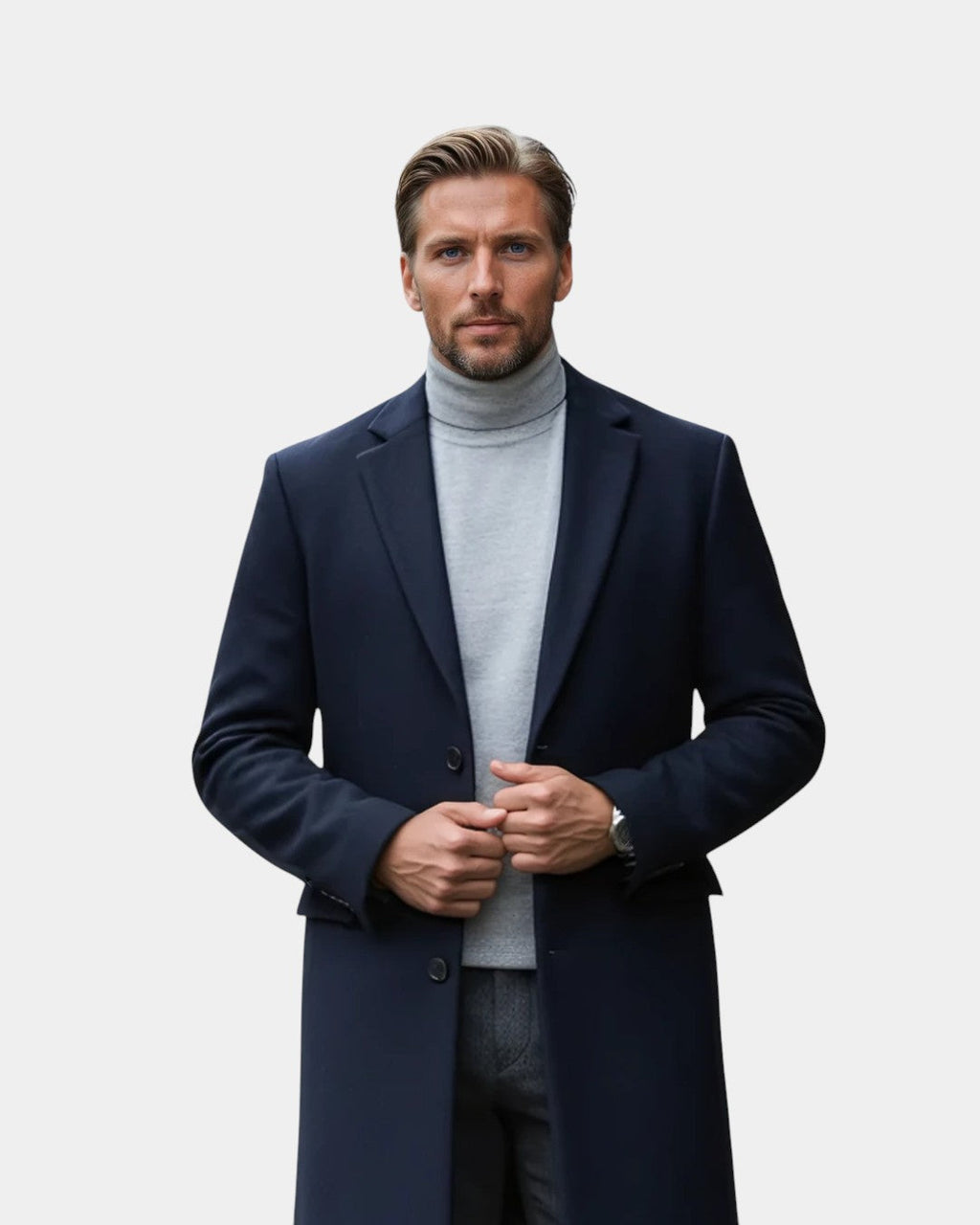 Wool Blend Formal Overcoat