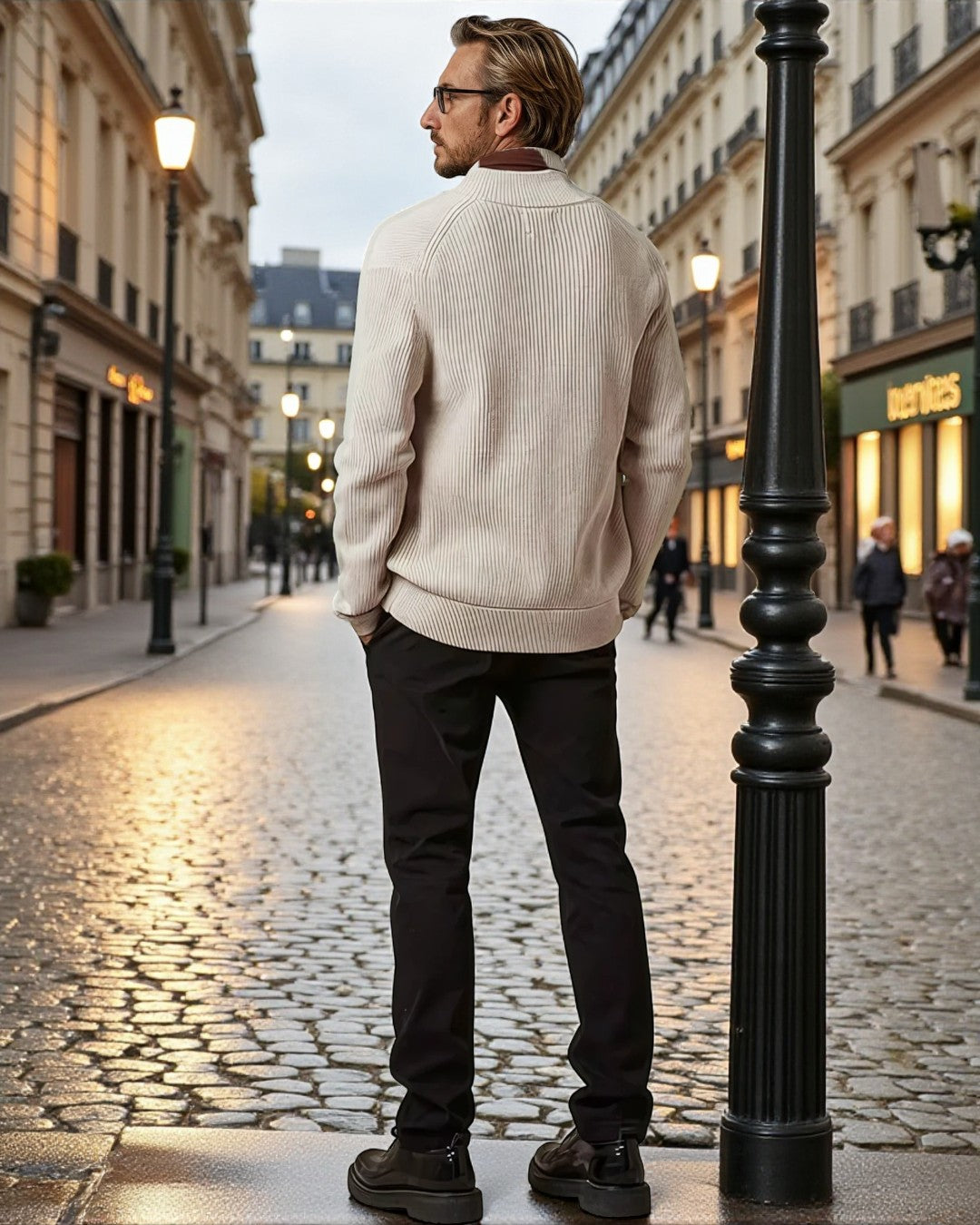 Knitted Zip Ribbed Cardigan